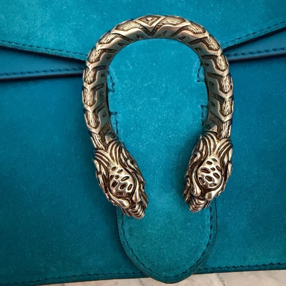Gucci Dionysus Suede Envelope Clutch with Antique Silver-Tone Hardware